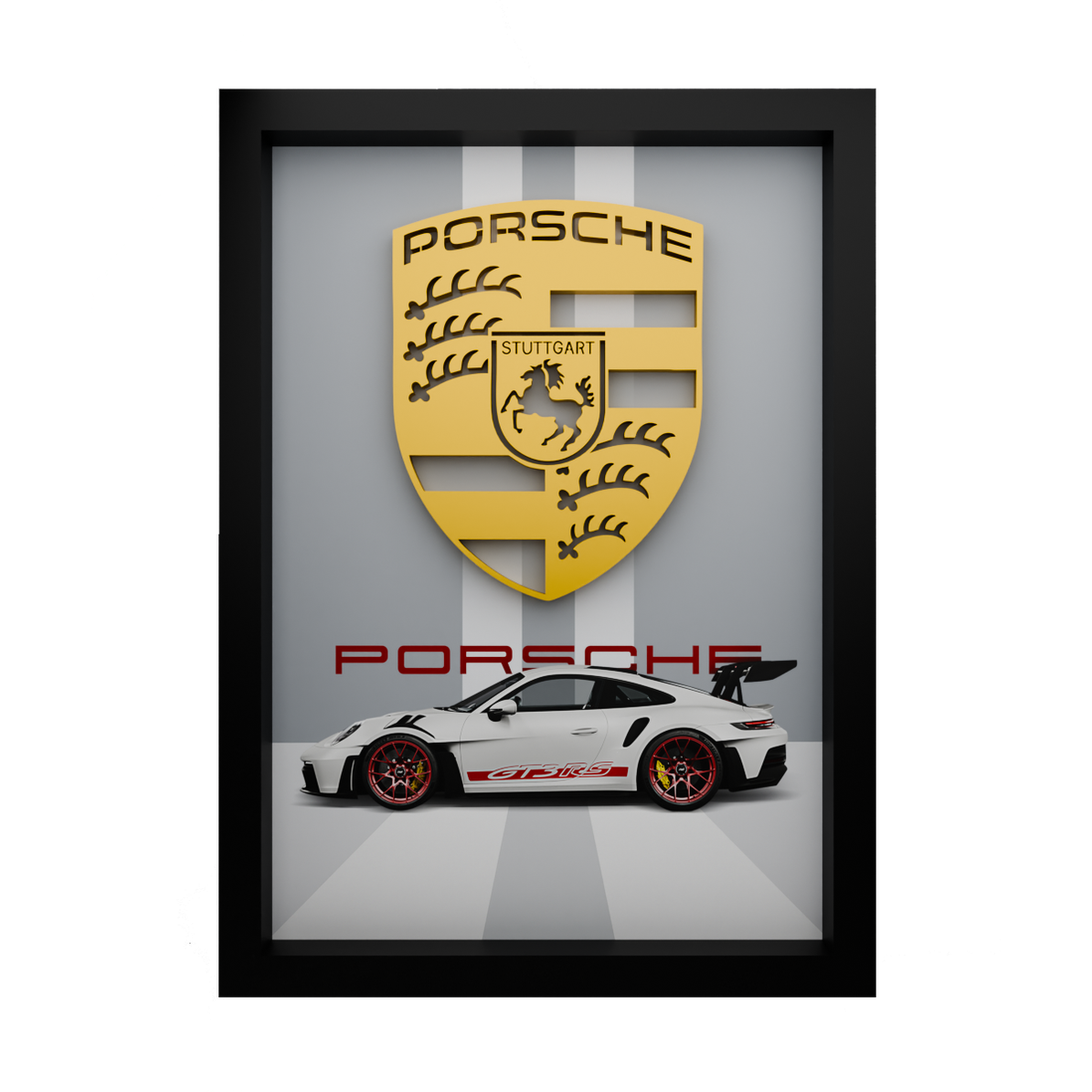 Porsche Frame WIth 3D-printed Logo