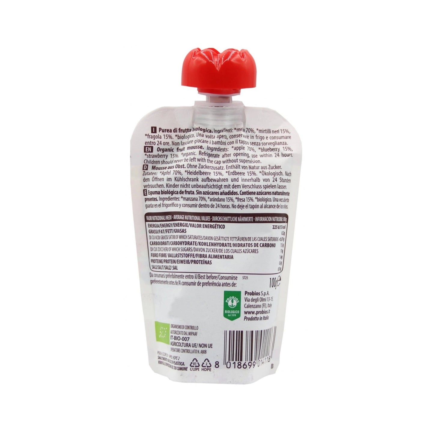 Organic Apple, Blueberry & Strawberry Fruit Puree - Medaid International
