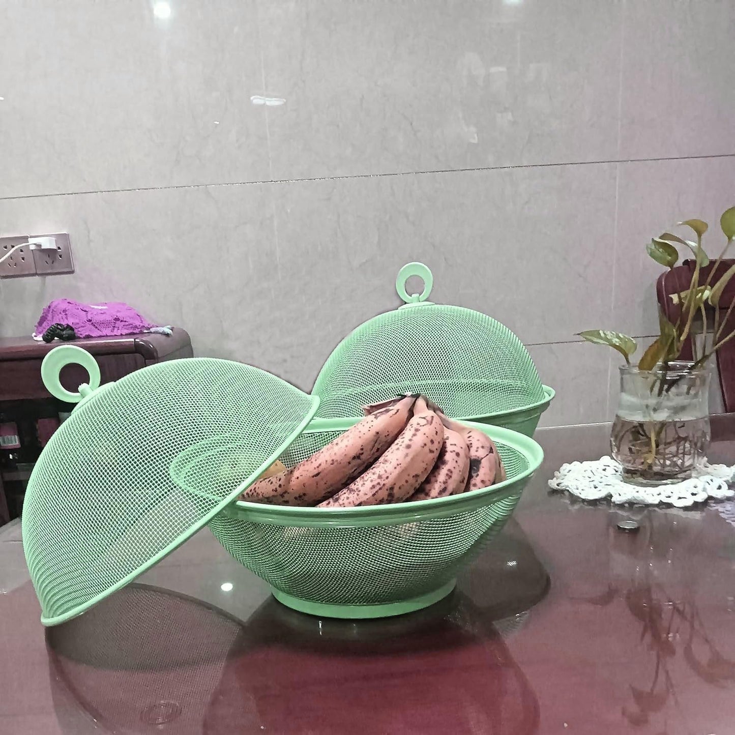 Set of 2 Fruit Basket with Lid