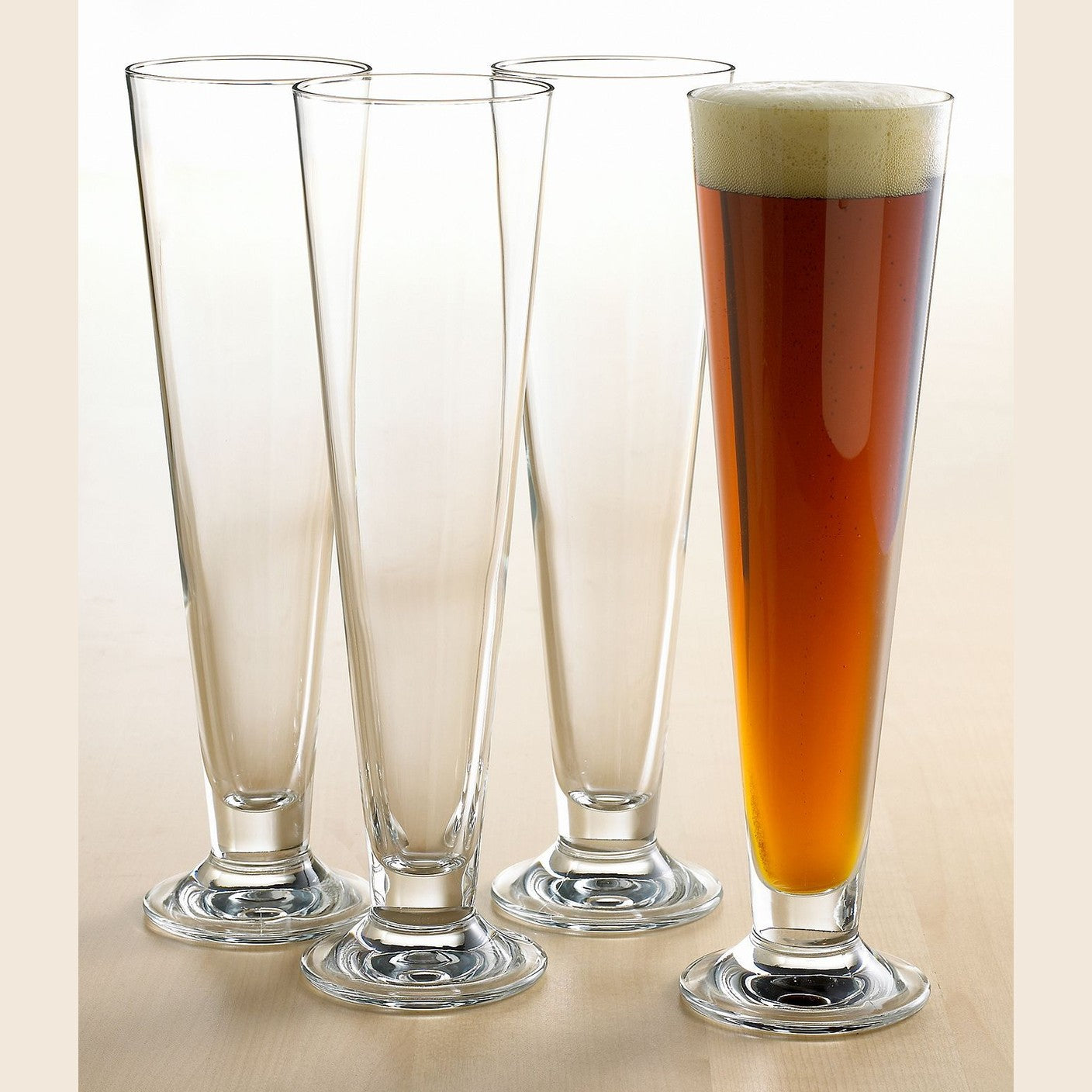Bormioli rocco palladio footed pilsner footed glass set of 6