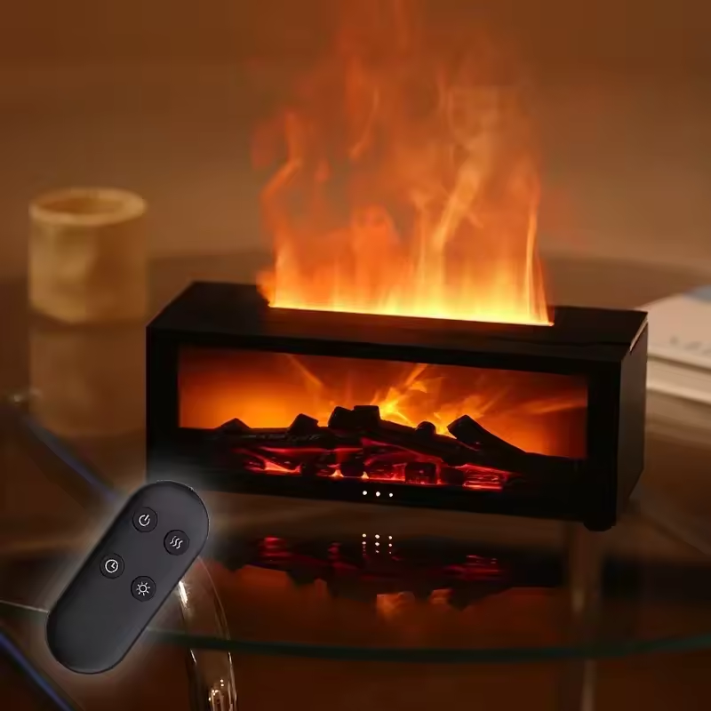 Flame Fire place Diffuser, Vintage Fireplace Aromatherapy Diffuser Humidifier - Medaid International