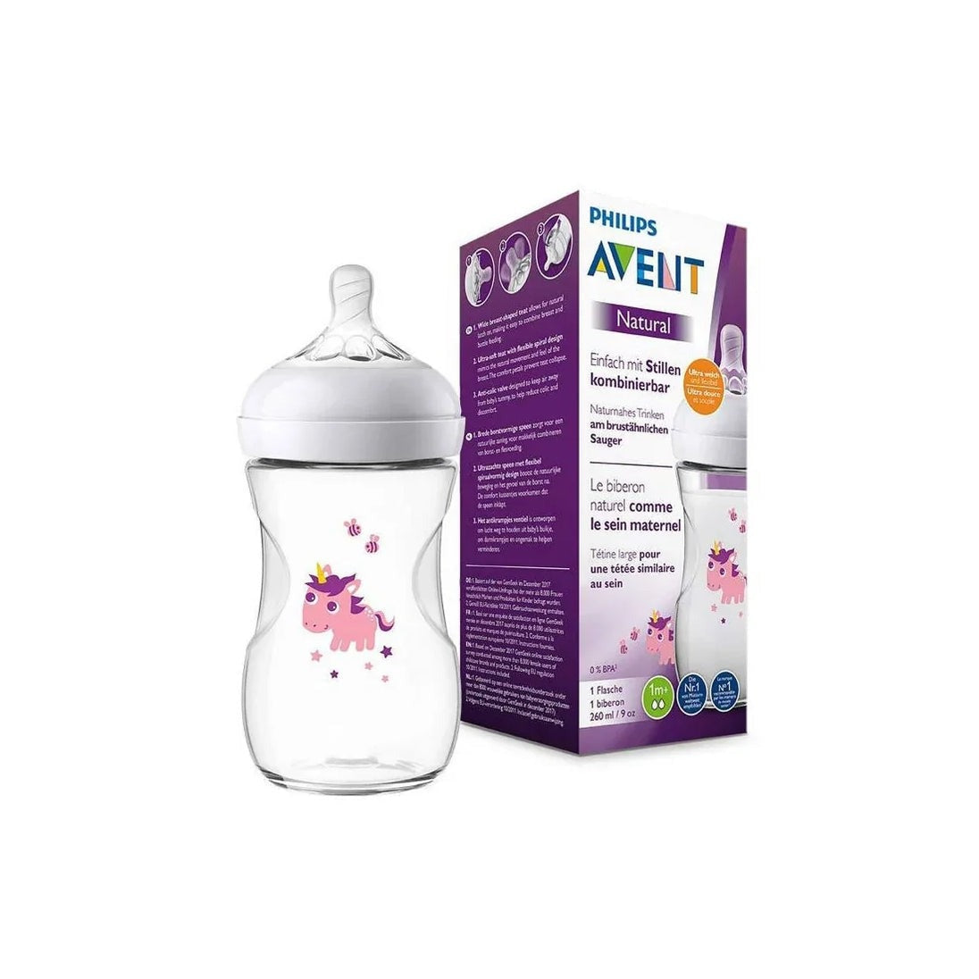 Natural Bottle with Unicorn Design