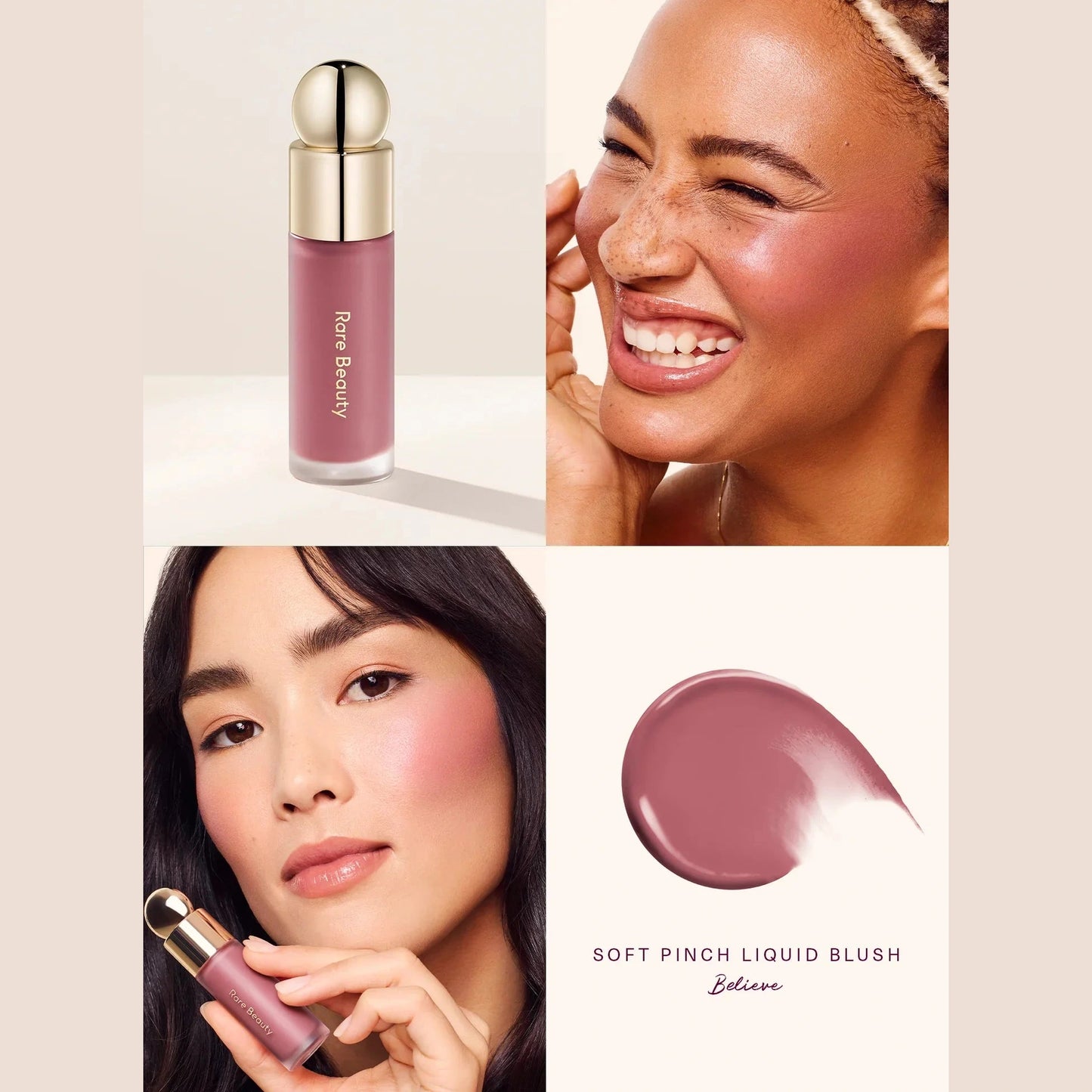 RARE BEAUTY SOFT PINCH DEWY LIQUID BLUSH - BELIEVE -