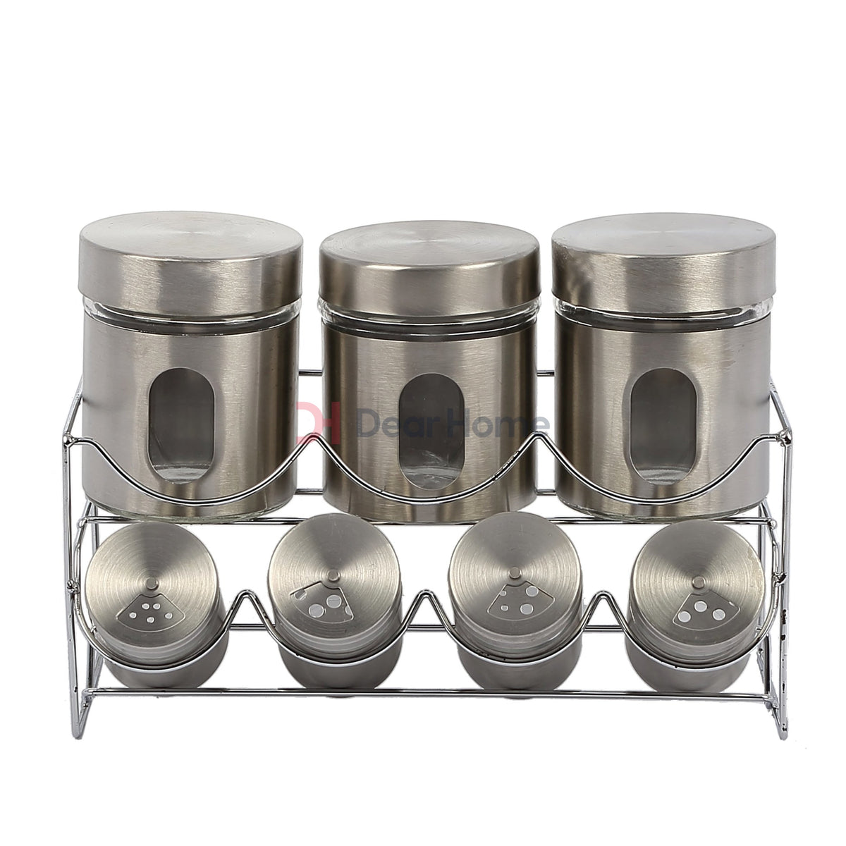 Stainless 7 Pcs Spice Set With Stand