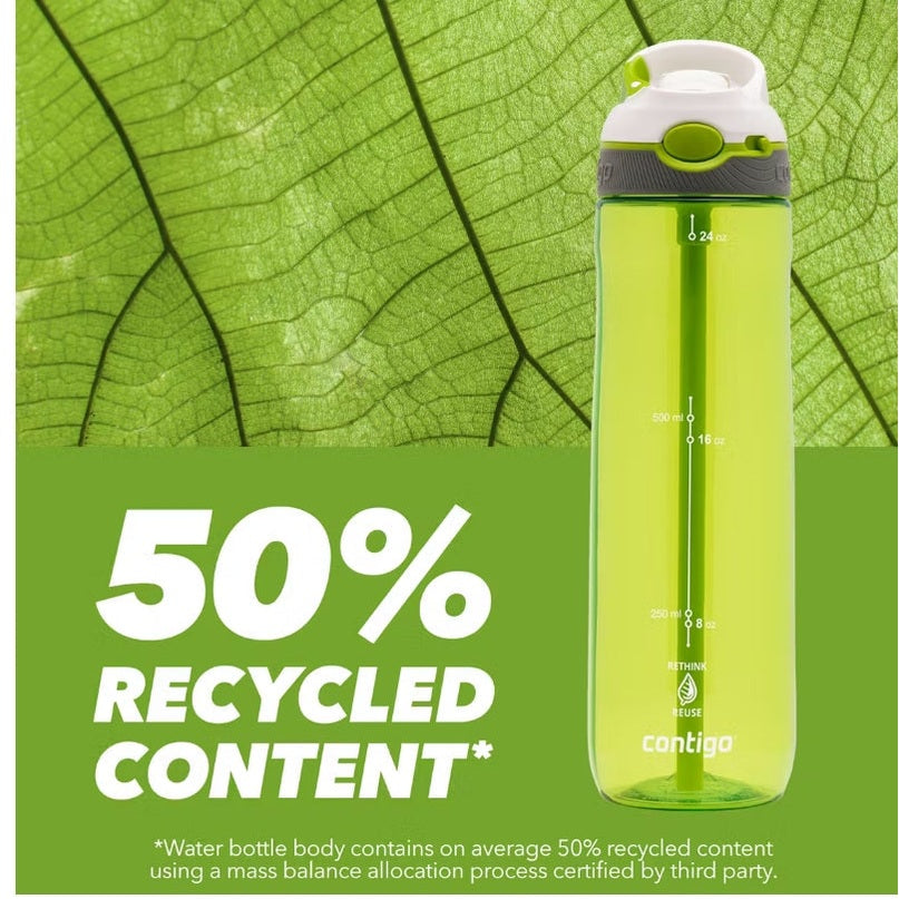 Contigo Ashland AUTOSPOUT Water Bottle Tritan Renew, 720 ml (Citron)