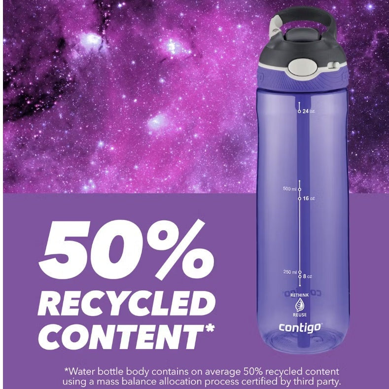 Contigo Ashland AUTOSPOUT Water Bottle Tritan Renew, 720 ml (Grapevine)