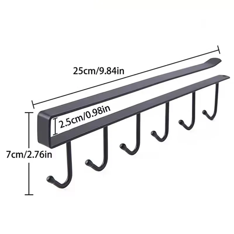Stainless steel 6 hook organizer