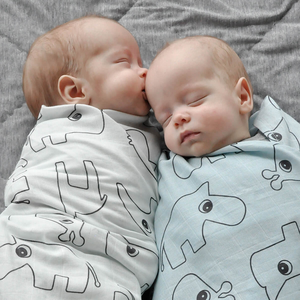 Done By Deer Swaddle 2 Pack Contour Blue Soft Muslin Blankets