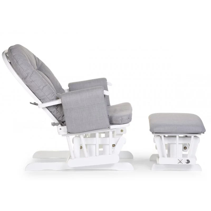 Miila Canvas Nursing Chair & Foot Stool – Light Grey
