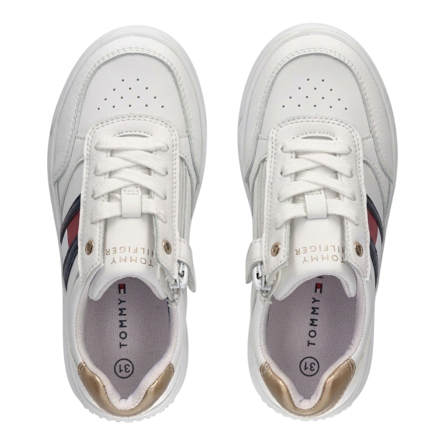 Kids Girl's Plain Tommy Hilfiger Shoes,White