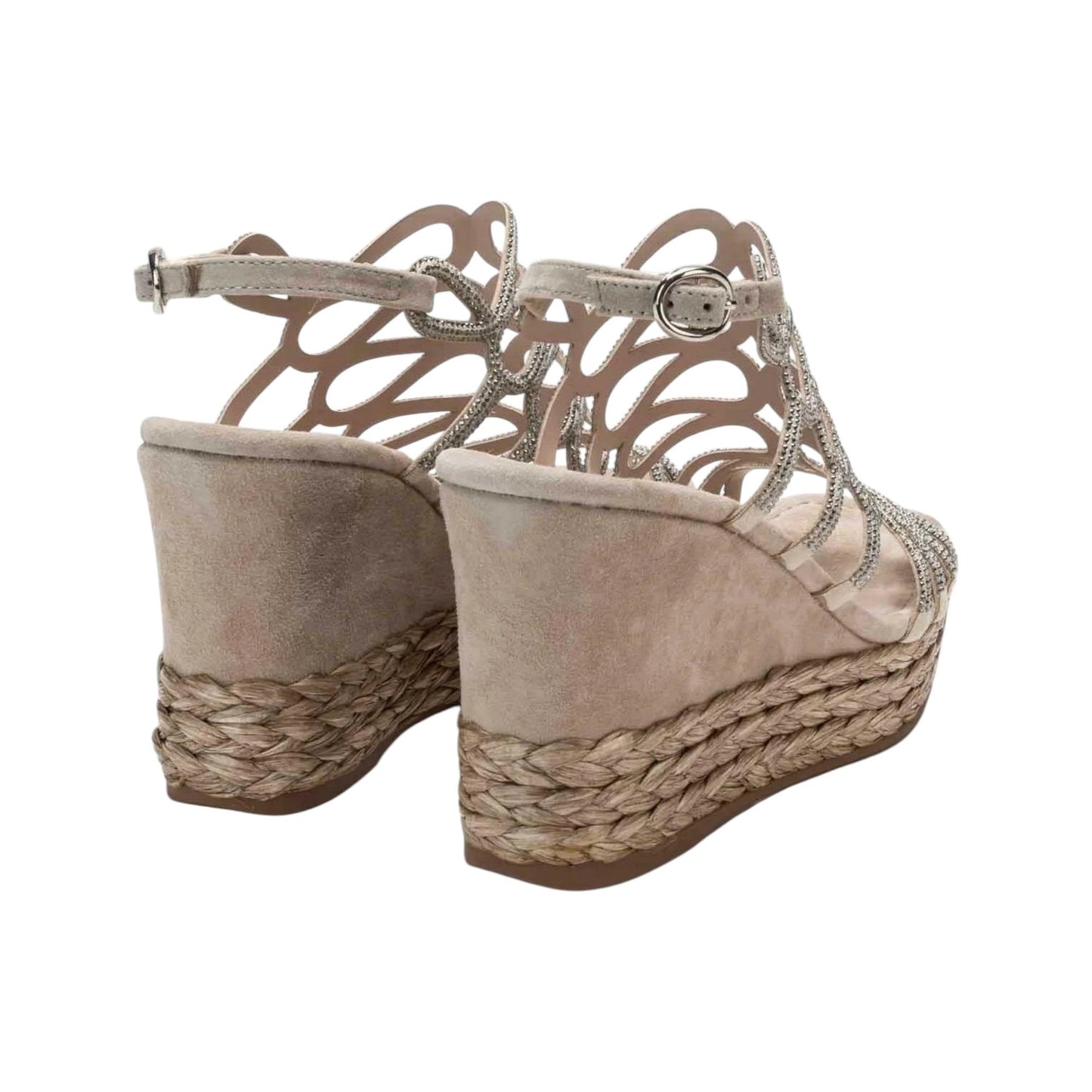 Women's Rhinestone Embellished Sandals,Dark Beige