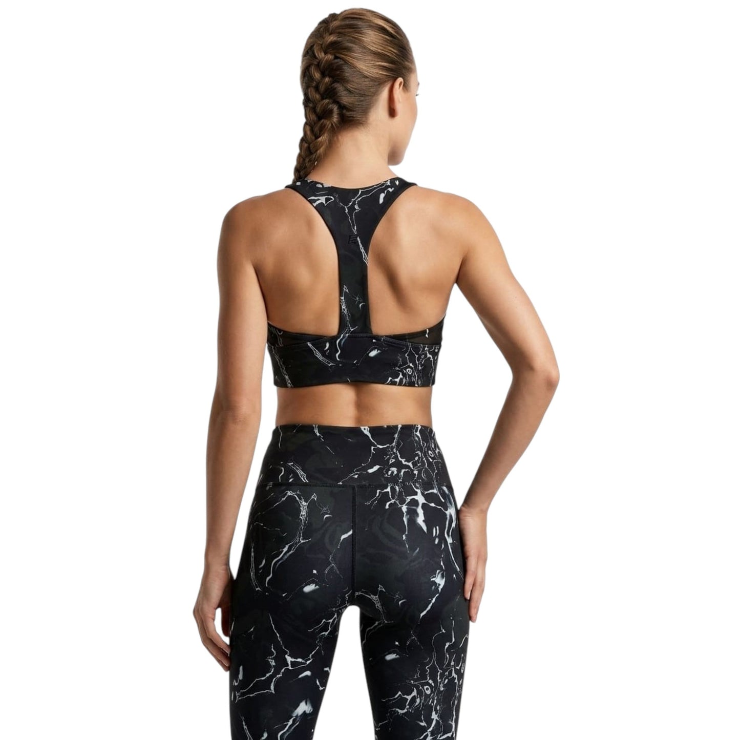 Women's Printed Sport Bra,Black
