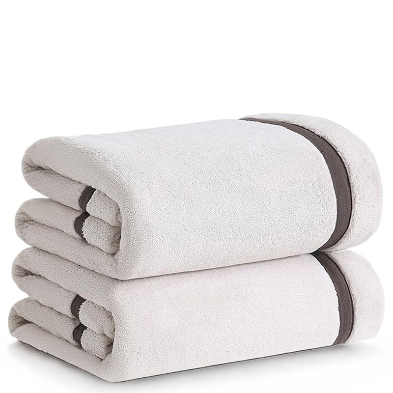 160 CM X 80 CM Thick 100 % Cotton Bath Towel Soft Quality Absorbent Oversized Towel for Household Use Beach and Swimming Pool 1 Piece White - Image 4