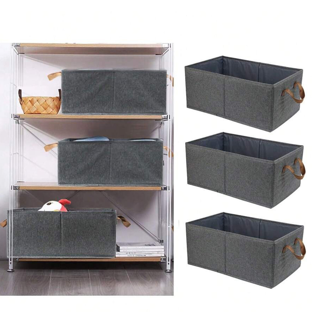 (Net) Cationic Steel Frame Storage Box, Foldable Portable Cloth Clothes Organizer Basket 40x28x18 cm