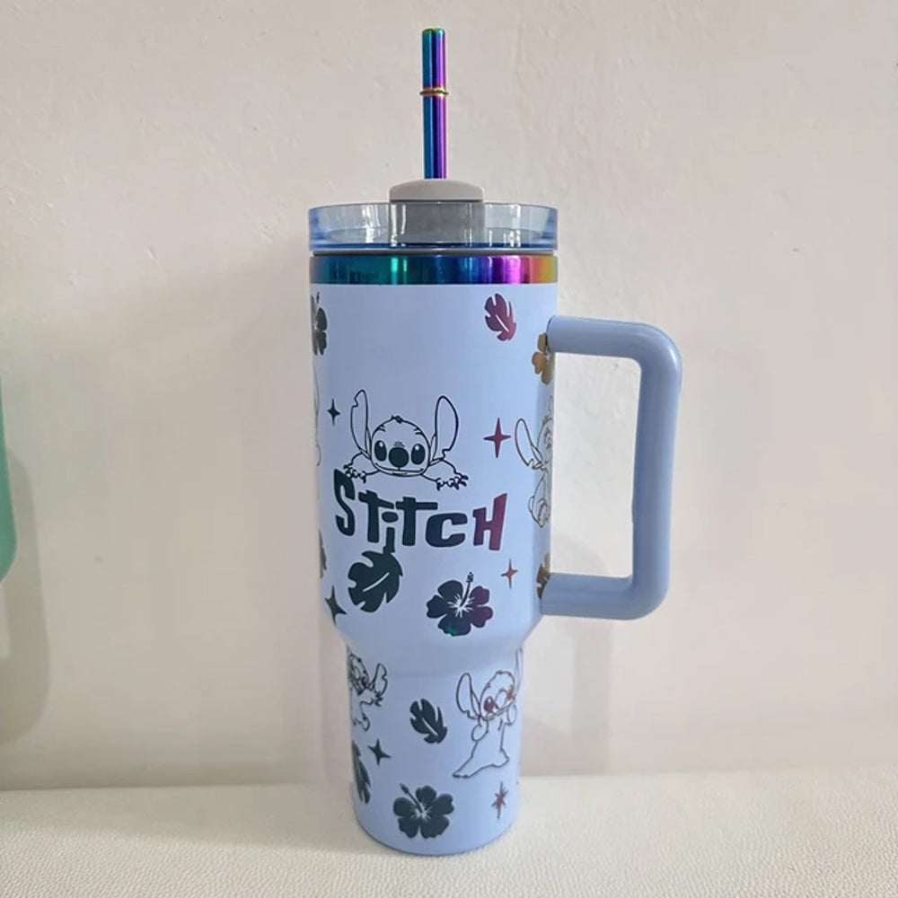 (Net) Stanley Blue Stitch Thermos Cup Tumbler 1.2 L