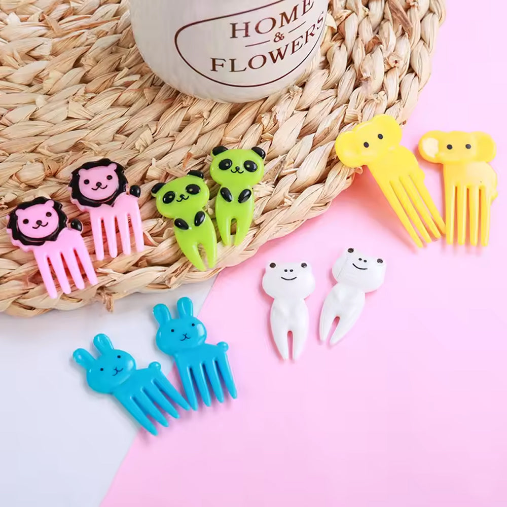 (net) Mini Kids Animal Food Fruit Picks Forks