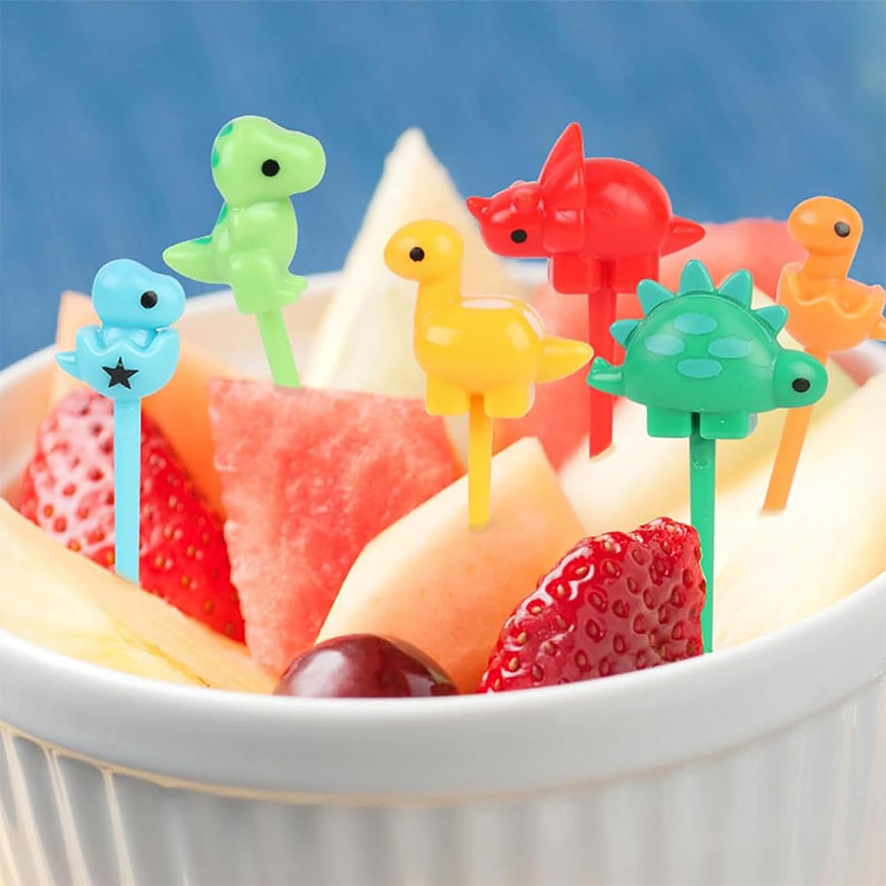 (net) Mini Forks Animal Food Picks for Kids 6 pcs