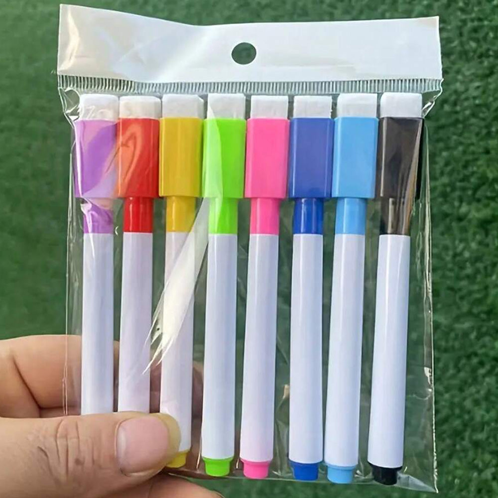 (NET) Magnetic Marker Pen Liquid Paint Marker Magnetic Erasable Markers 8 pcs