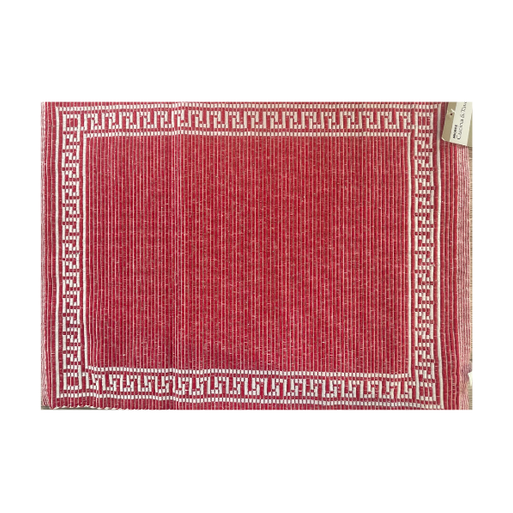 Set of 2 Red Table Placement with White Design - 33x45cm