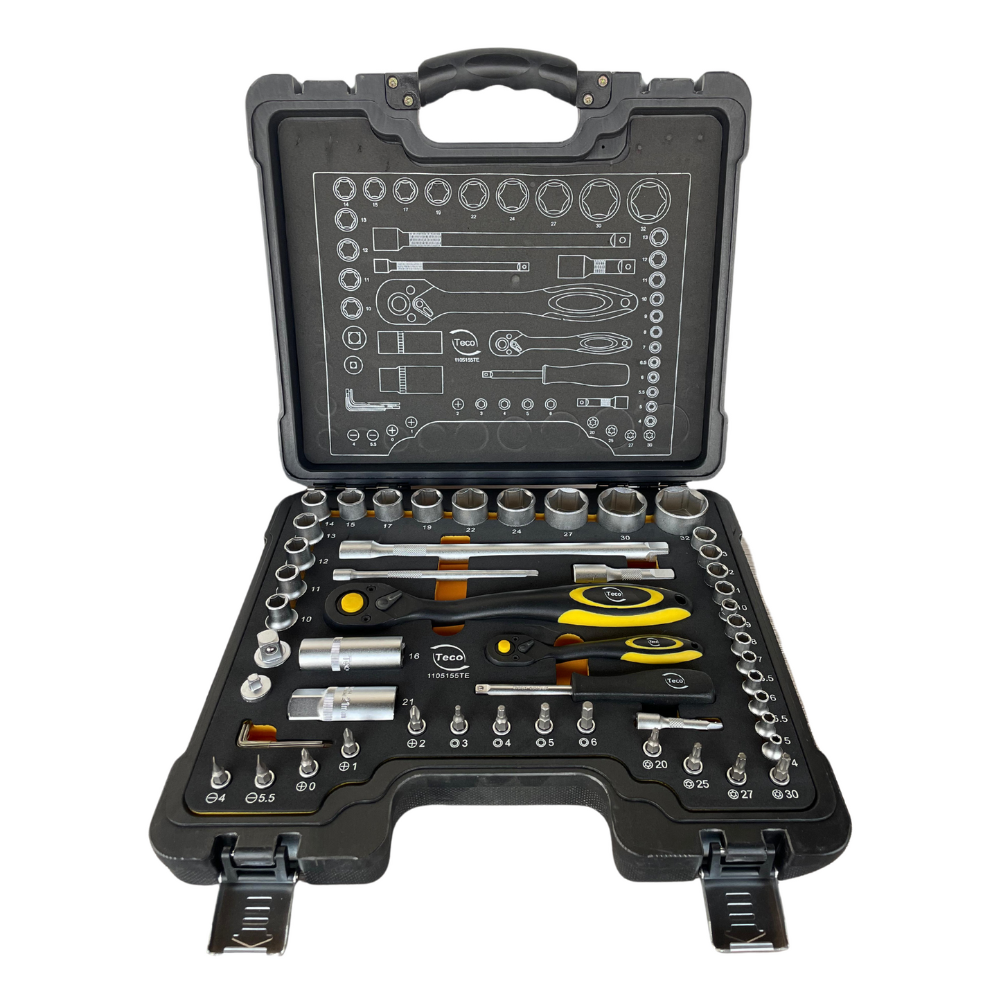 Socket Wrench – size 1/4″+1/2″ 55 pcs by Teco Germany