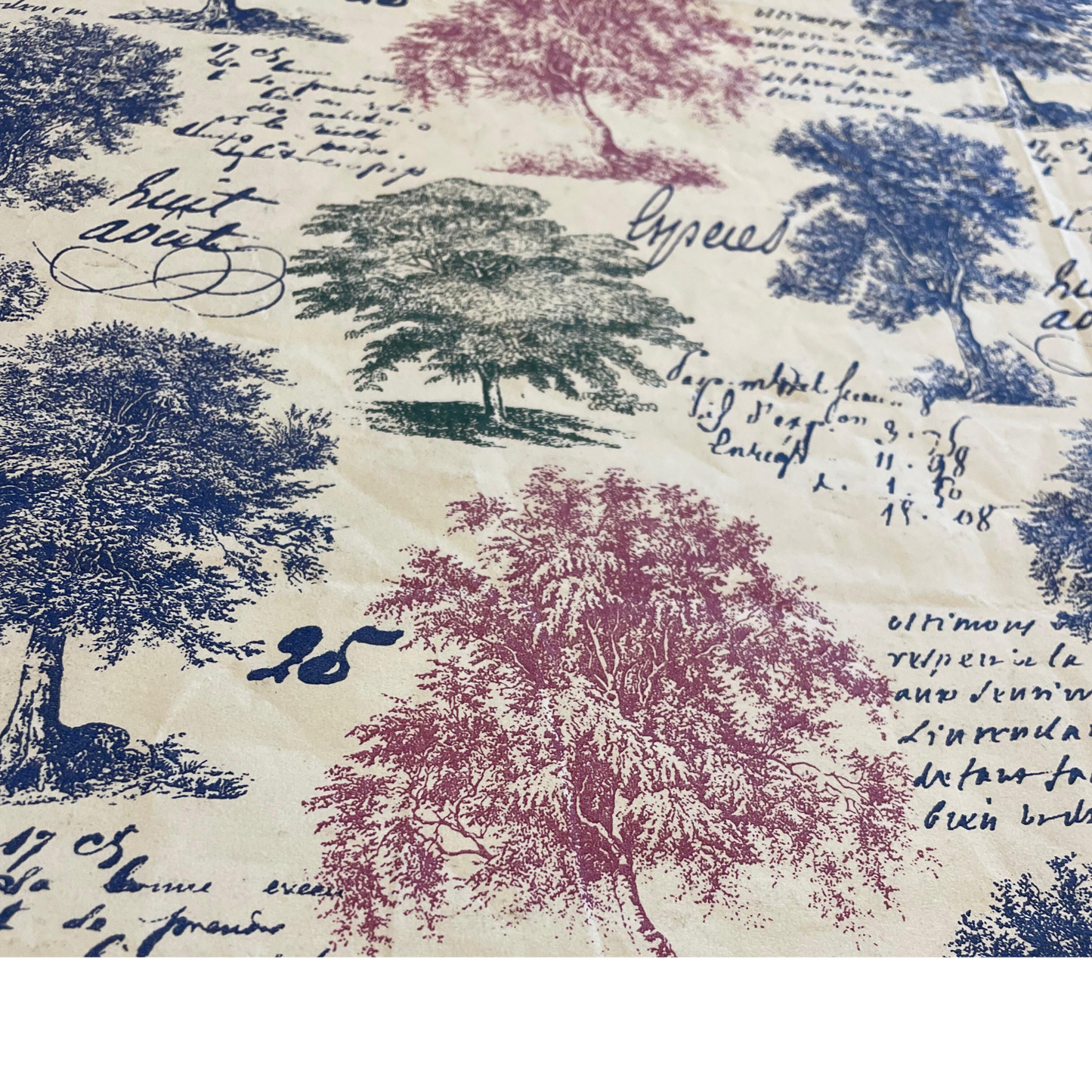 Premium Linen-like Throwable Tablecloth with Colorful Trees Design – 138×220 cm