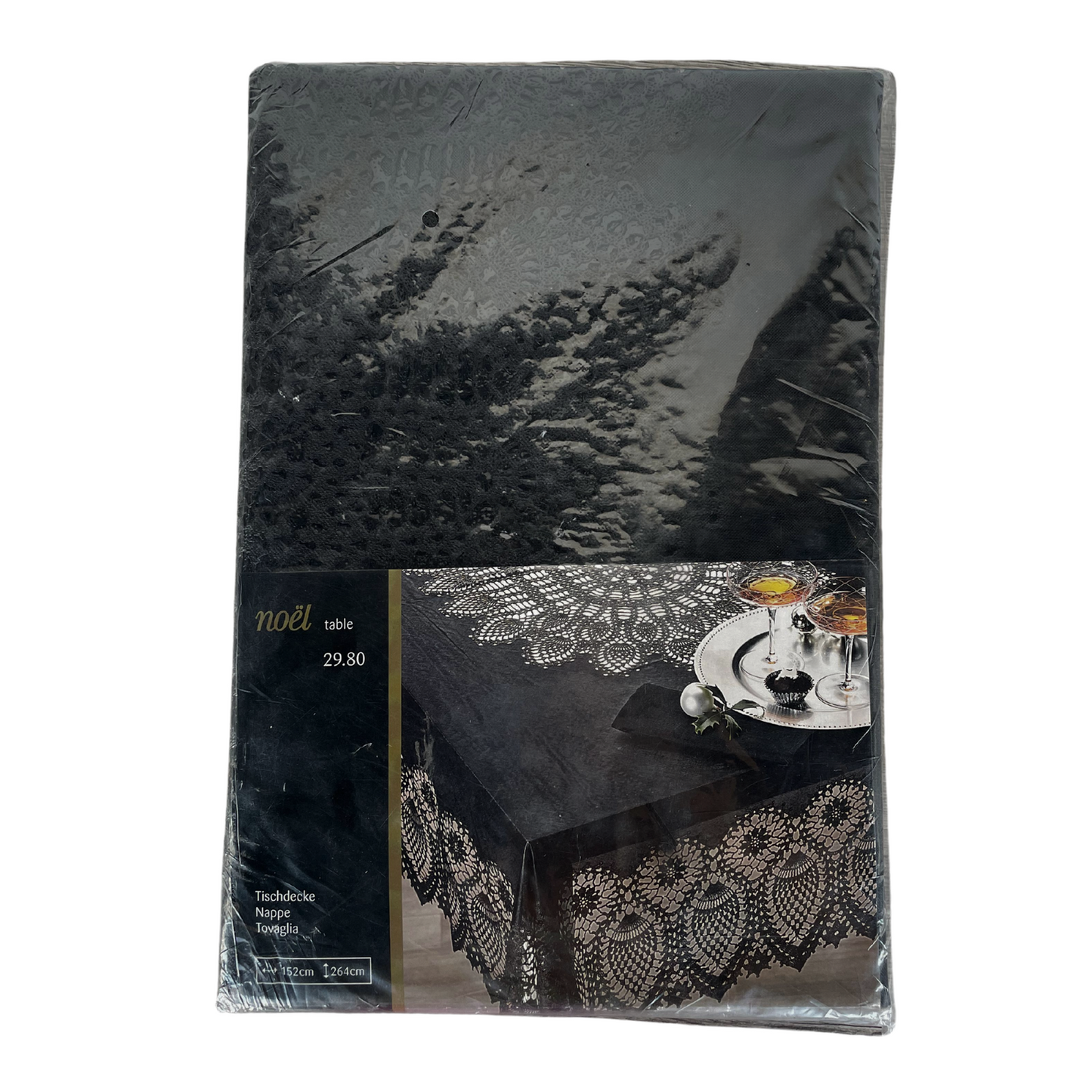 Black Lace Tablecloth - 264x152 cm
