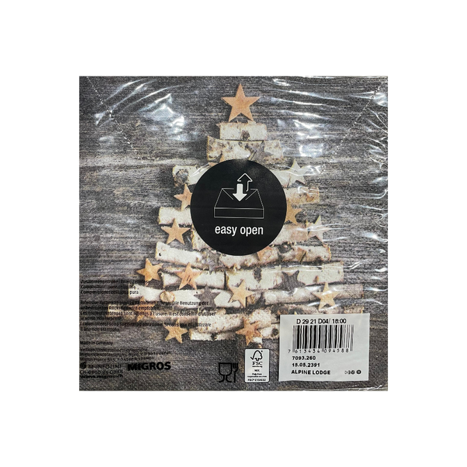 Christmas Napkins Grey and White Christmas Tree