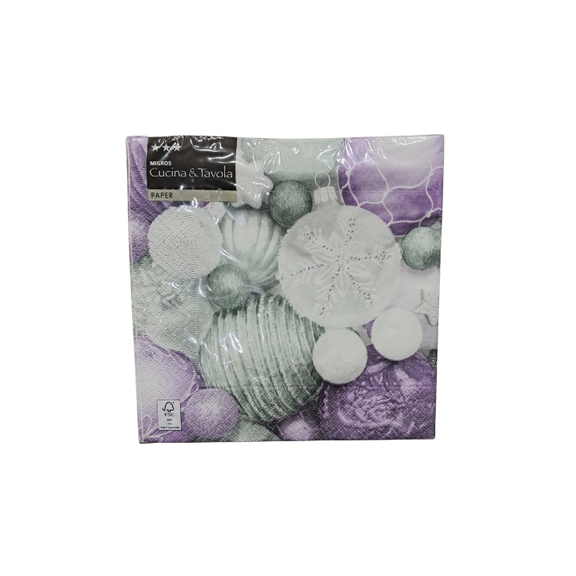 Purple and White Christmas Napkins