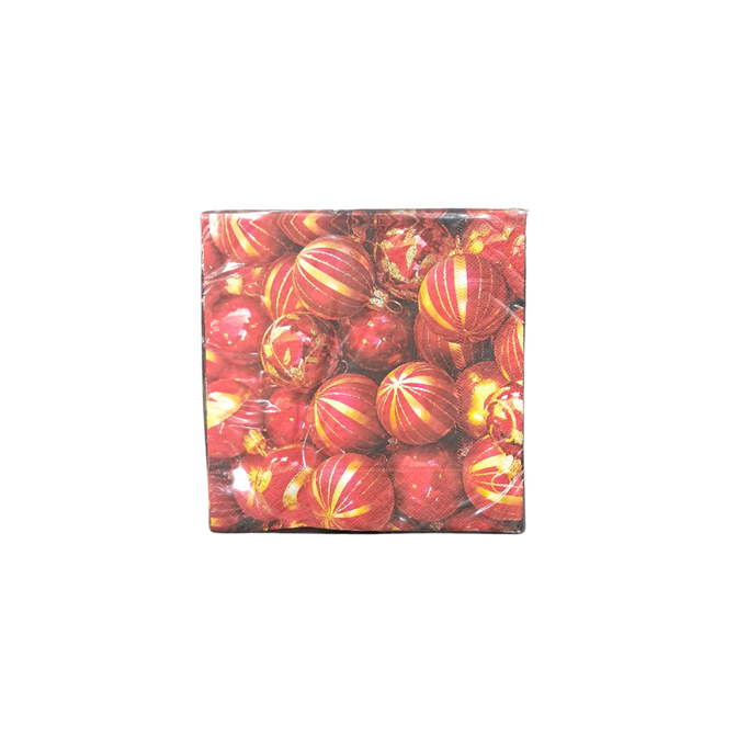 Red Ornaments Christmas Napkins