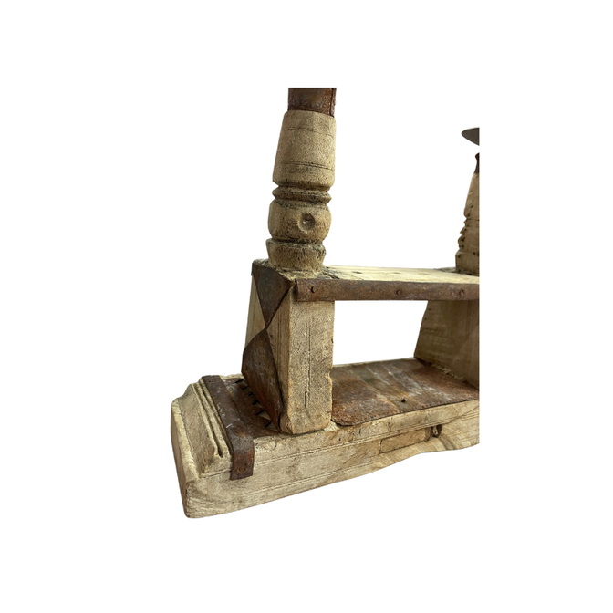 Candle Holder Wood and Steel Small