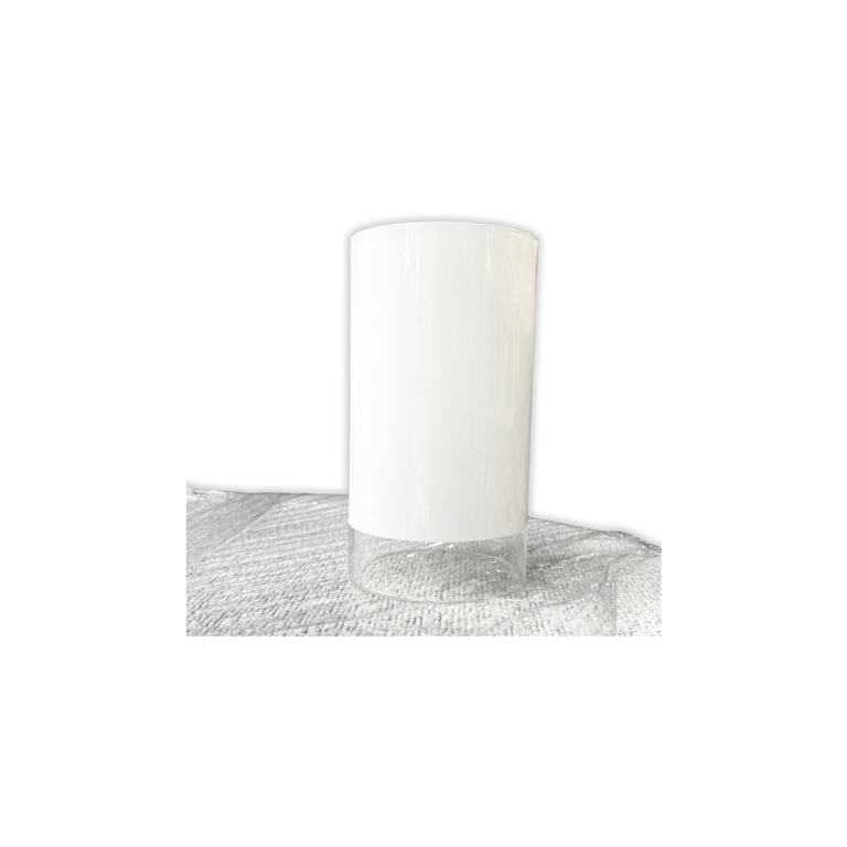 Small White Glass & Transparent Table Lamp