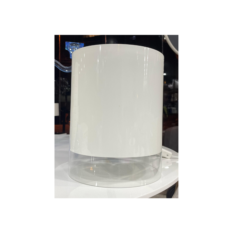 Large White Glass & Transparent Table Lamp