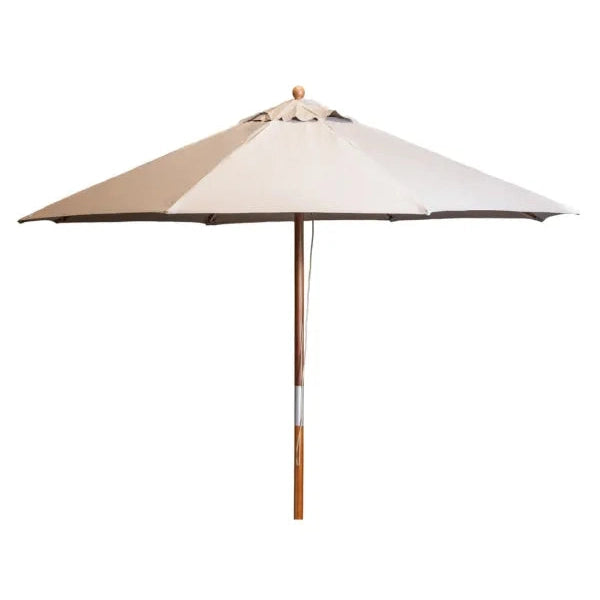 Wooden Parasol Taupe Color 3x3m