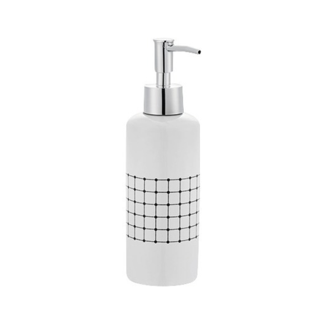 Soap dispenser Ceramic Linea White with Black Lines Tube by Diaqua