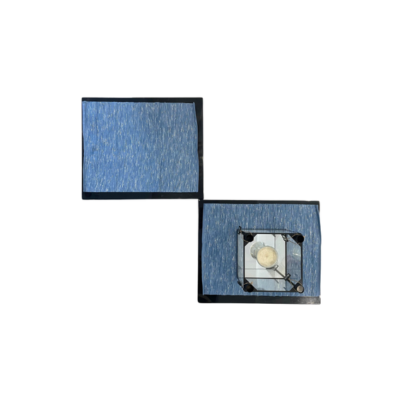 Set of 2 Table Placements Blue & Silver