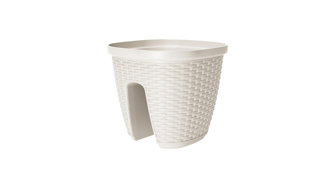Emsa 515012 Casa Mesh Railing Pot- White