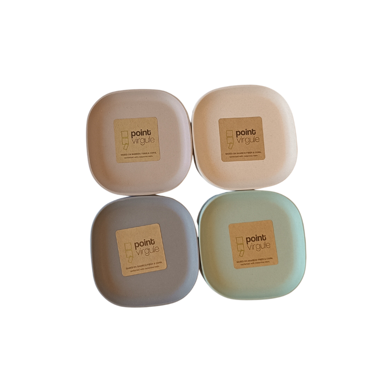 Point-Virgule Small Square Bamboo Fiber Dish Blush -9,6×9,6×1,2cm