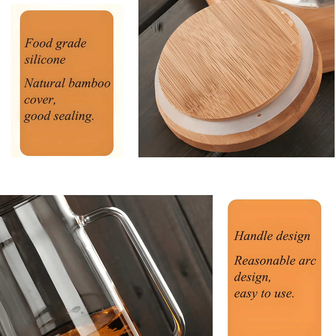 1.5L Borosilicate Glass Pitcher + 6 Cups Set (400ml)