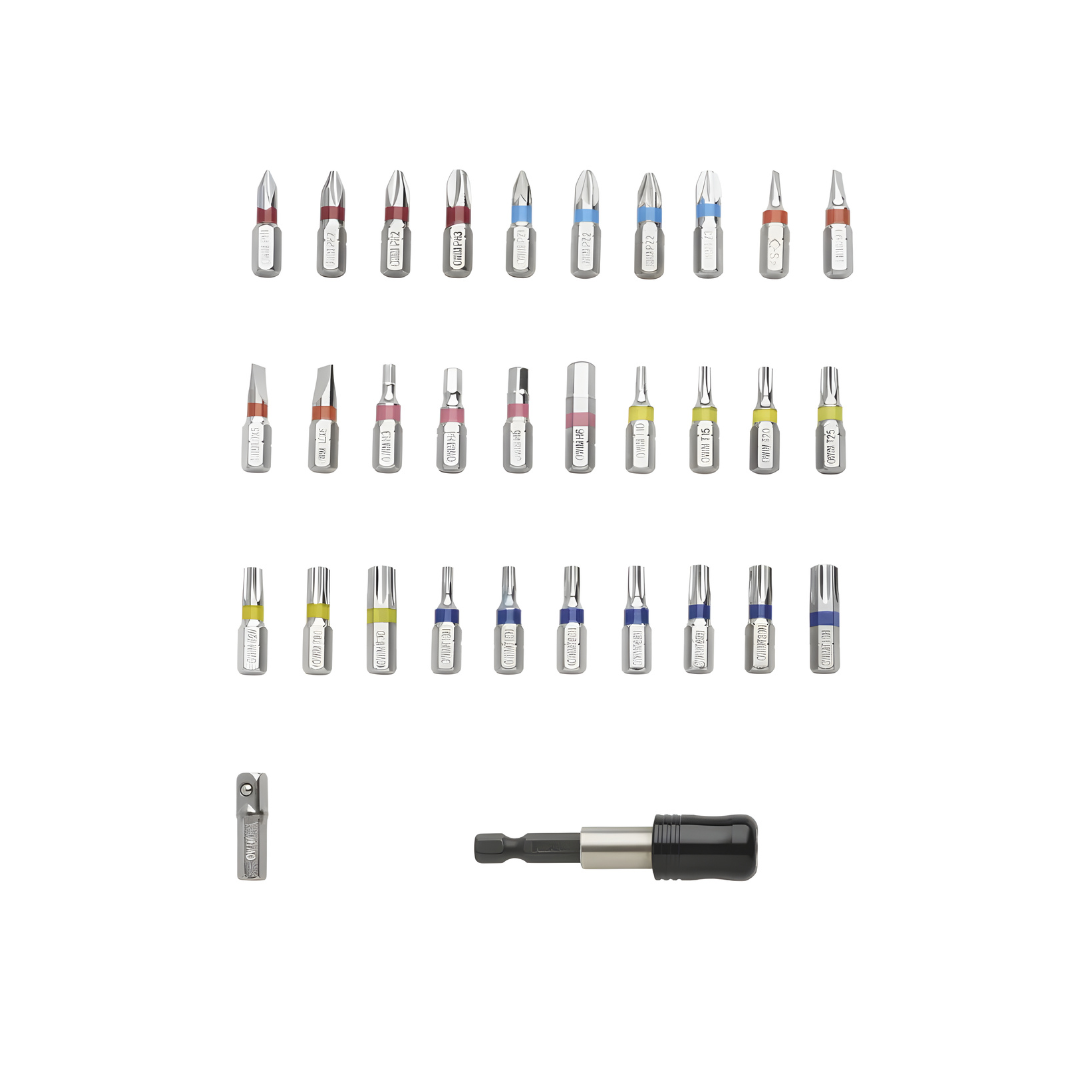 PARKSIDE® 32-Piece Bit Set with Color Coded Tips & Holder