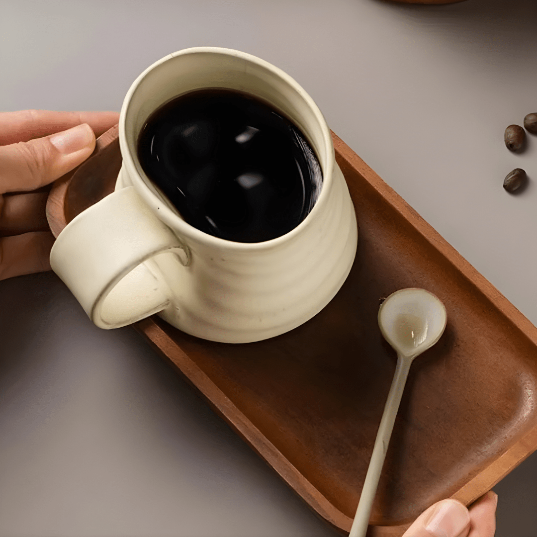 250ml Rustic Handmade Ceramic Mug with Sculpted Handle