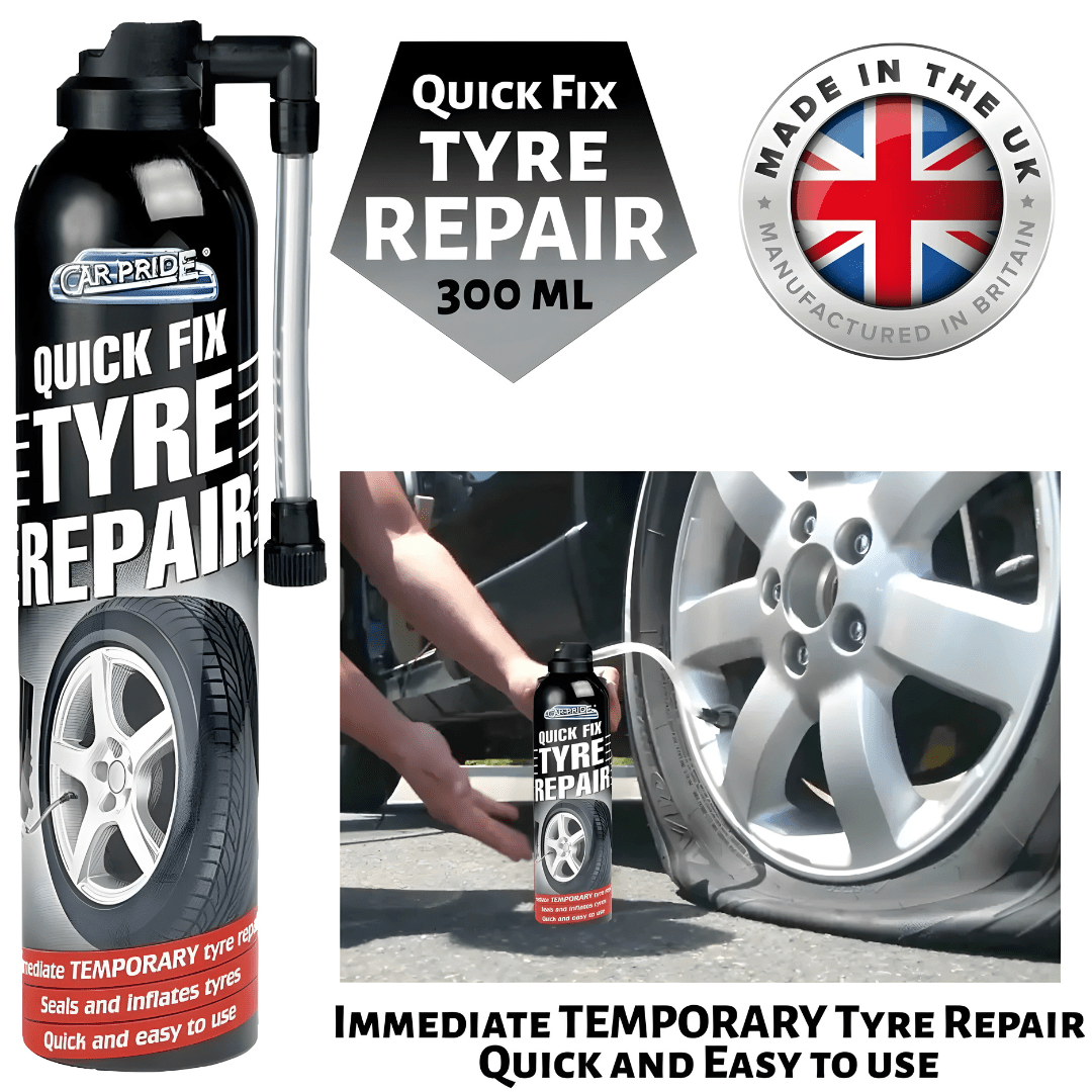 Car Pride Quick Fix Tyre Repair 300ml – Instant Emergency Sealer & Inflator