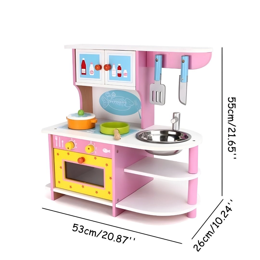 Montessori Wooden Kids Kitchen Play Set – Ages 3+