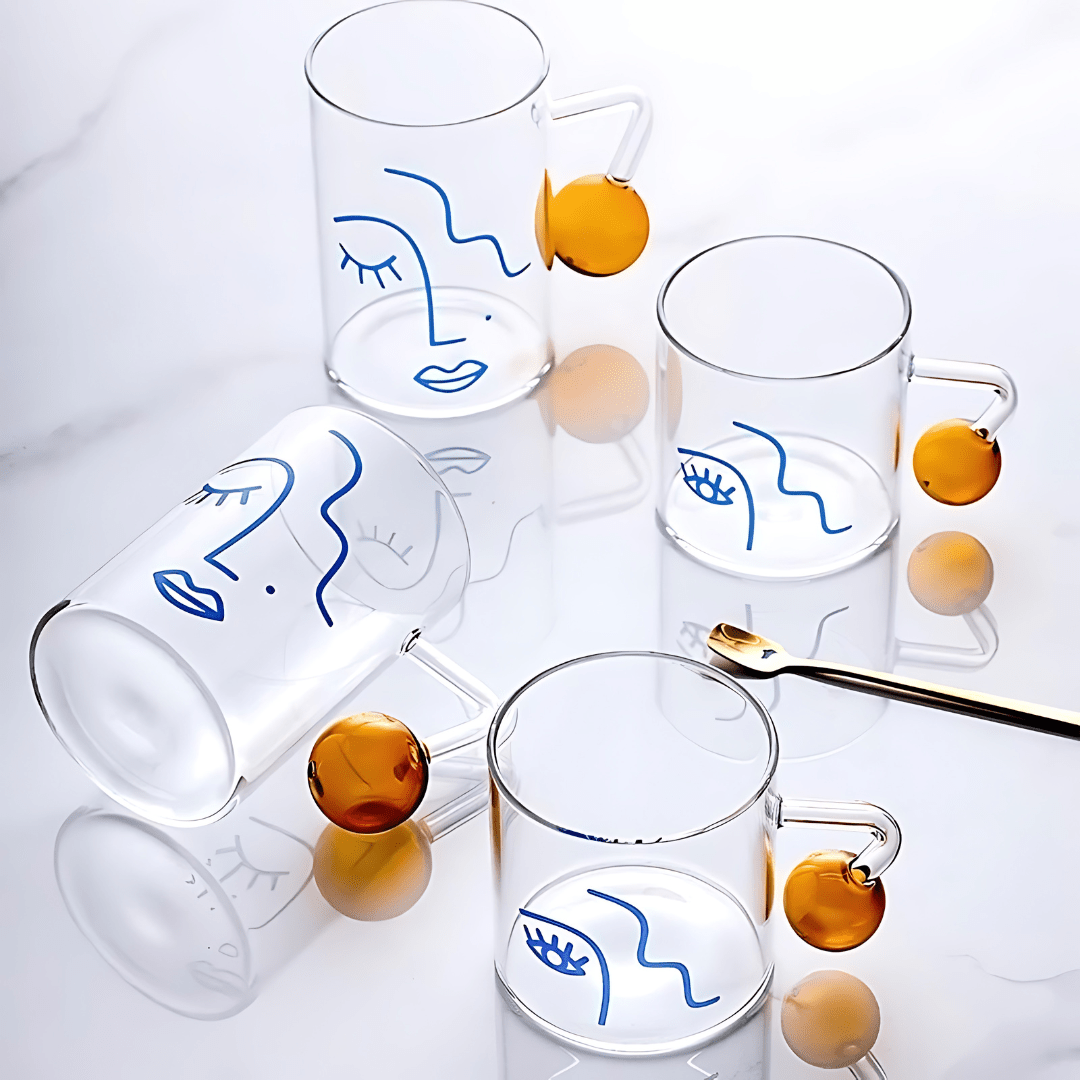 Creative Portrait Glass Cup 280ml/400ml Creative