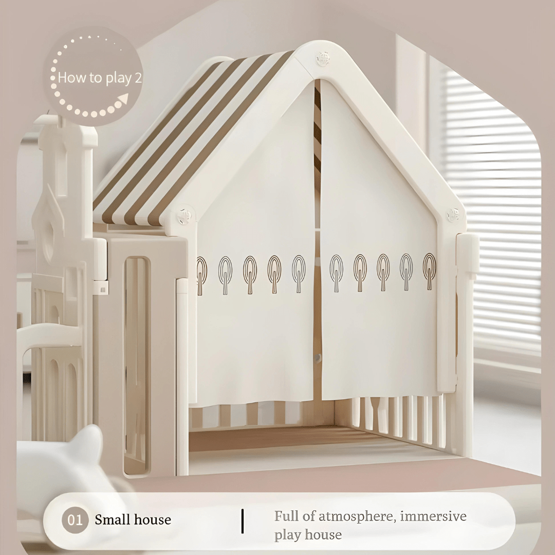 Bear Moon Playpen Set 180 × 150 cm With Led Light Door Bar