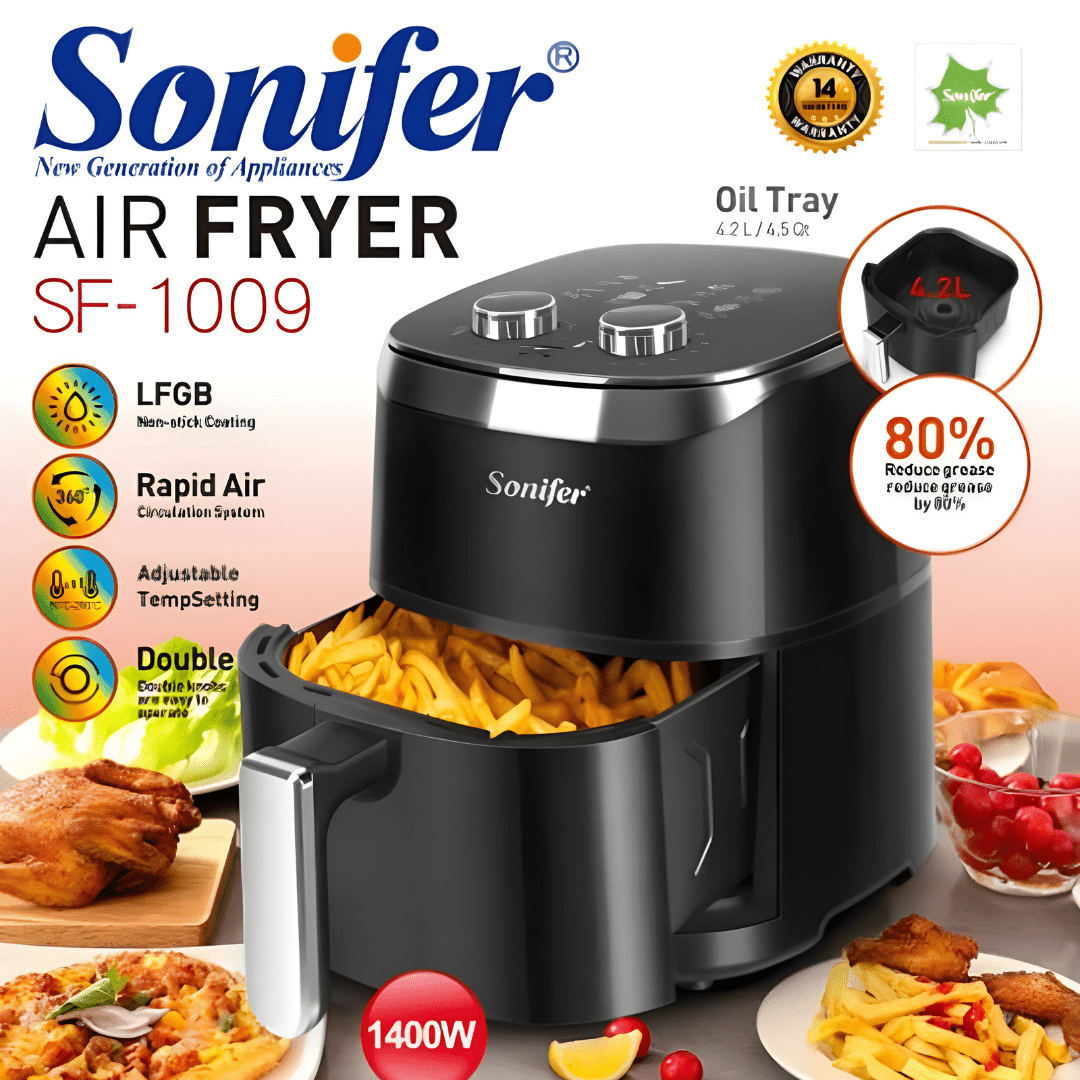 1400W 4.2L Adjustable Temperature Air Fryer SF-1009