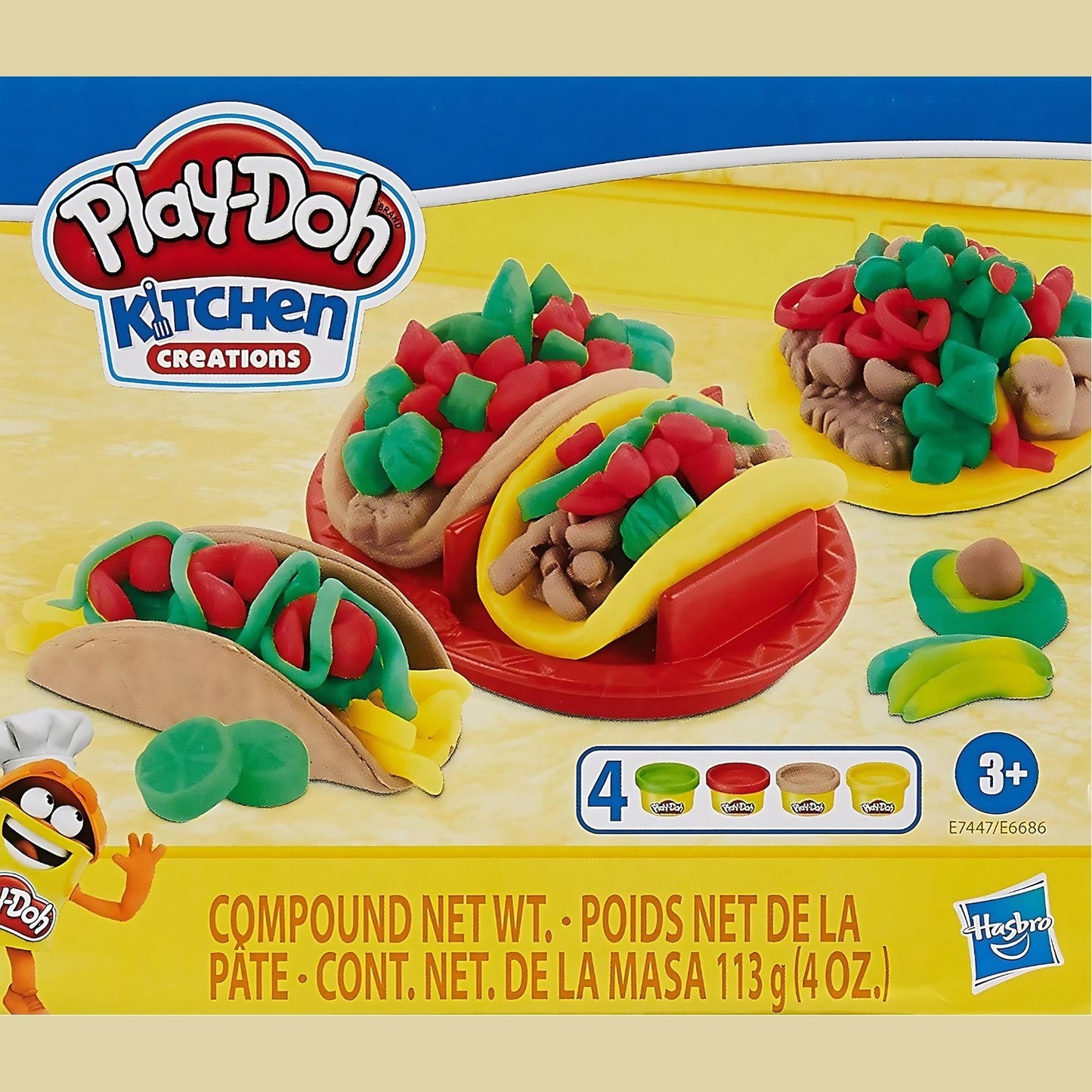 Play-Doh Taco Time Kitchen Set for Kids, 4 Colors, Non-Toxic