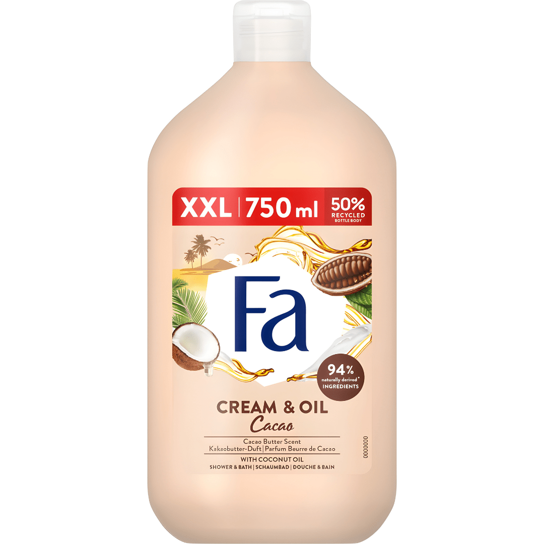 Fa Cream & Oil Shower Gel – 750ml – Cacao Butter & Coconut Oil – Unisex – EU Made