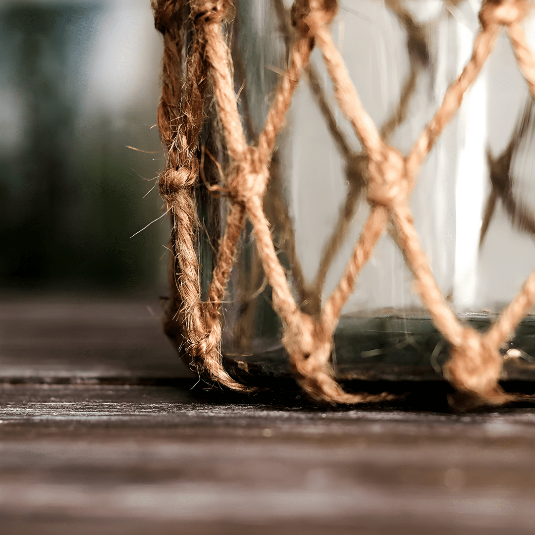 Rope Rustic Hanging Decorative Glass Vase