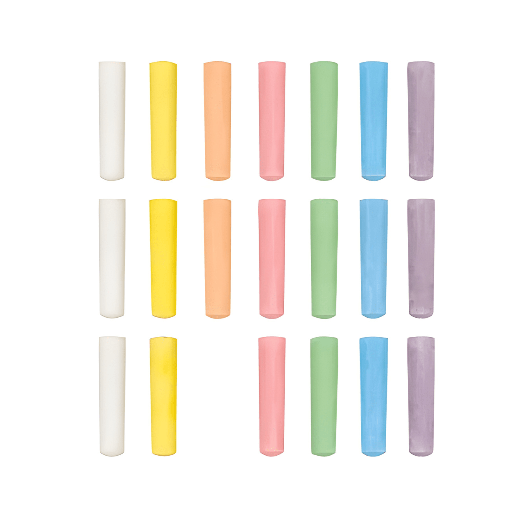 Playtive Chalk Bucket – 20pcs Colorful Washable Chalk Set for Kids (2Y+)