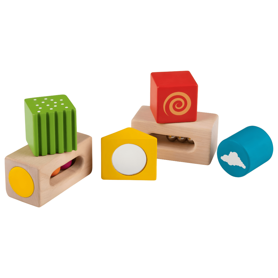 Wooden Montessori Sensory Blocks Toy – 6 Pieces